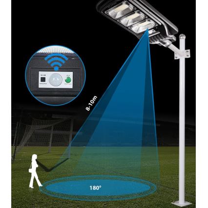 LED Dimbar gatubelysning med sensor LED/180W/6V 6500K IP65 svart + fjärrkontroll