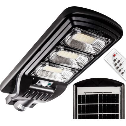 LED Dimbar gatubelysning med sensor LED/180W/6V 6500K IP65 svart + fjärrkontroll