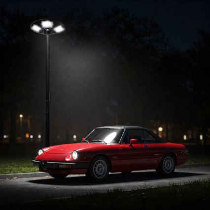LED Dimbar gatubelysning med sensor LED/22W/6V 18000 mAh 6500K IP65 svart + fjärrkontroll