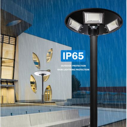 LED Dimbar gatubelysning med sensor LED/22W/6V 18000 mAh 6500K IP65 svart + fjärrkontroll
