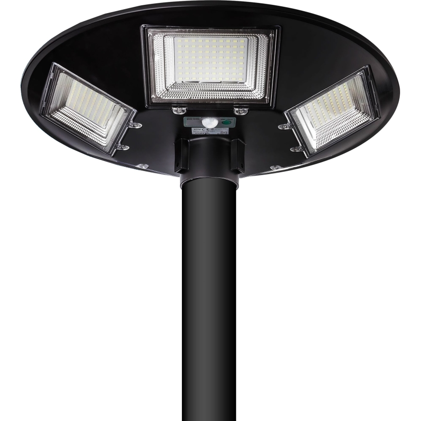 LED Dimbar gatubelysning med sensor LED/22W/6V 18000 mAh 6500K IP65 svart + fjärrkontroll