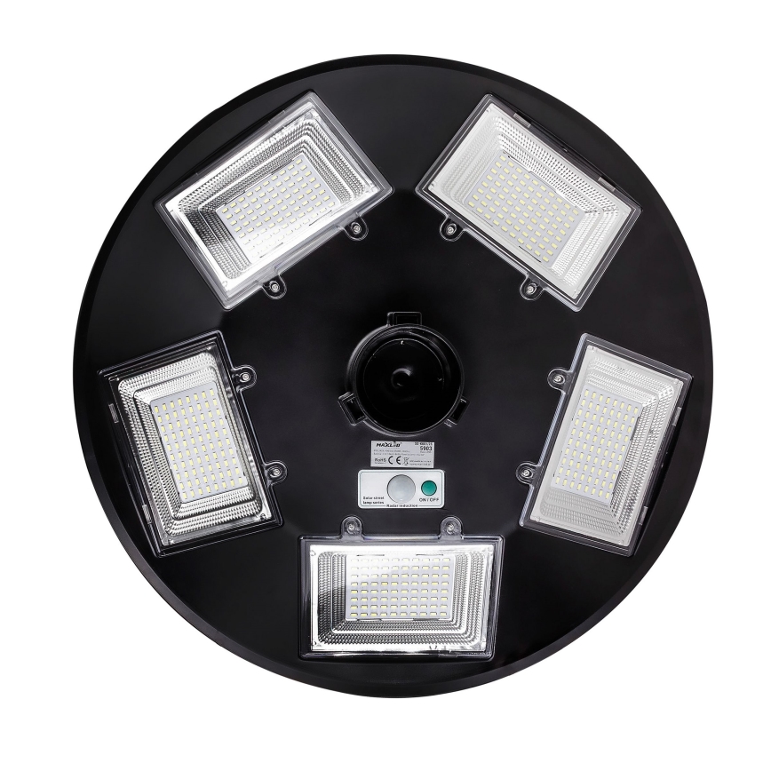 LED Dimbar gatubelysning med sensor LED/22W/6V 18000 mAh 6500K IP65 svart + fjärrkontroll