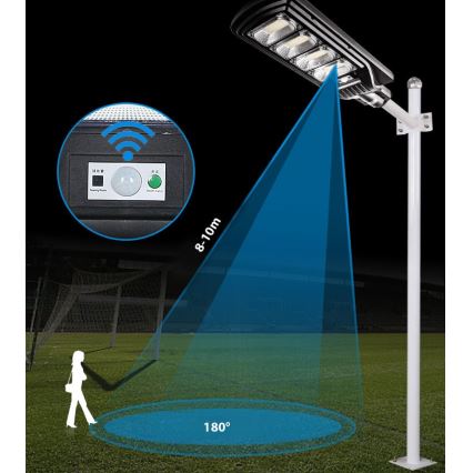 LED Dimbar gatubelysning med sensor LED/240W/6V 6500K IP65 svart + fjärrkontroll
