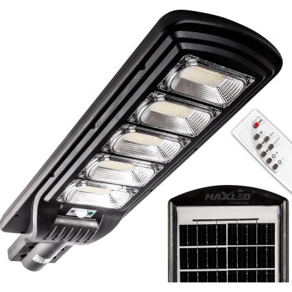 LED Dimbar gatubelysning med sensor LED/300W/6V 6500K IP65 svart + fjärrkontroll
