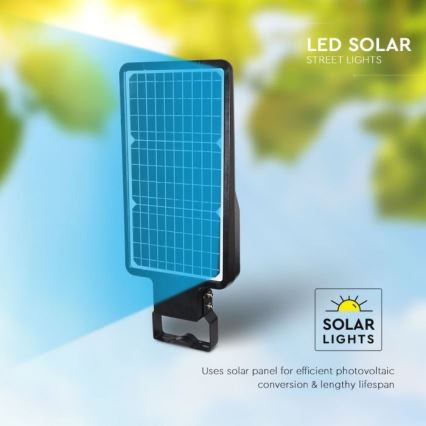 LED Solcellsgatulampa med sensor LED/40W/9,6V IP65 6000K 12000 mAh + fjärrkontroll