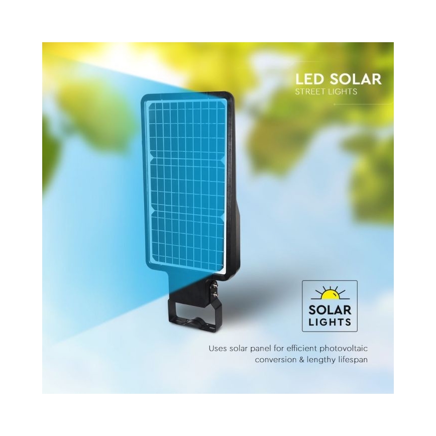LED Solcellsgatulampa med sensor LED/40W/9,6V IP65 6000K 12000 mAh + fjärrkontroll