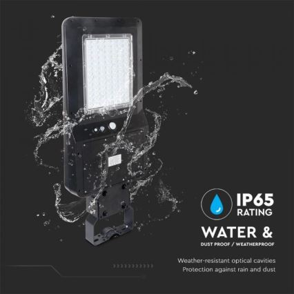 LED Solcellsgatulampa med sensor LED/40W/9,6V IP65 6000K 12000 mAh + fjärrkontroll