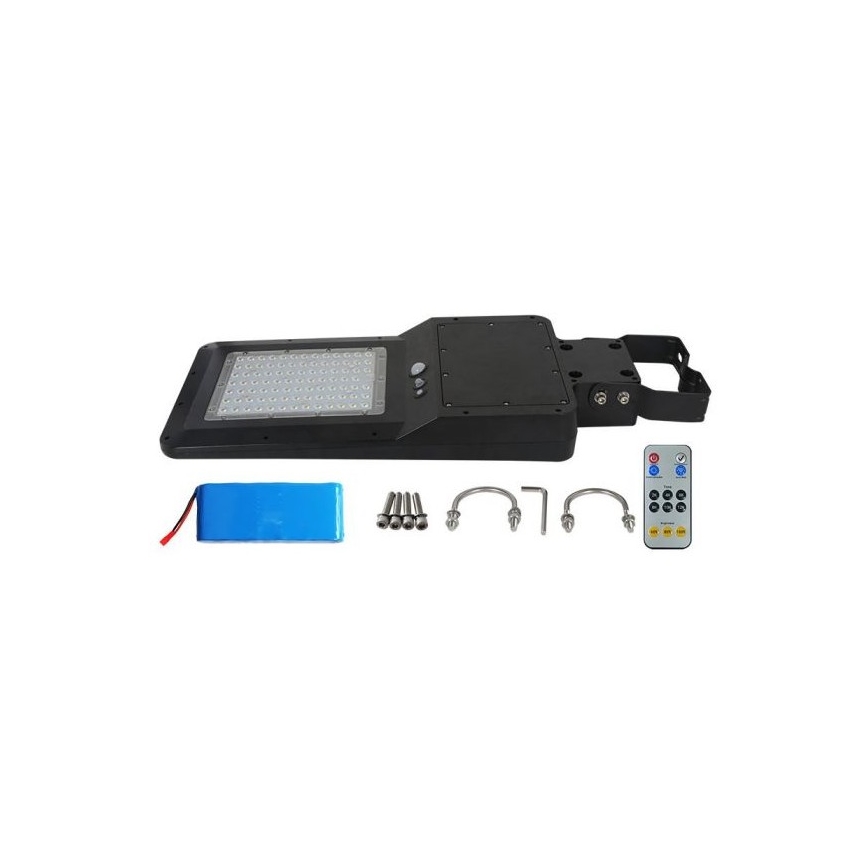 LED Solcellsgatulampa med sensor LED/40W/9,6V IP65 6000K 12000 mAh + fjärrkontroll