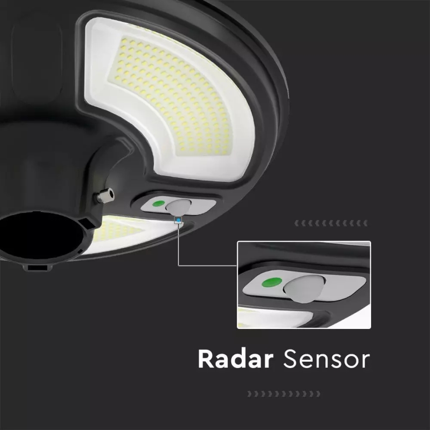 LED Solcellsgatulampa med sensor LED/7,5W/3,2V IP65 4000K 15000 mAh + fjärrkontroll