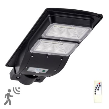 LED Solcellsgatulampa med sensor STREET 2xLED/6W/3,2V IP65 + Fjärrstyrd