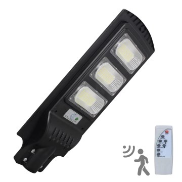 LED Solcellsgatulampa med sensor STREET LED/10W/3,2V IP65 + fjärrkontroll