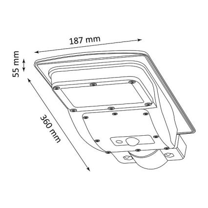 LED Solcellsgatulampa med sensor STREET LED/3W/3,2V 5000 mAh IP65 + fjärrkontroll
