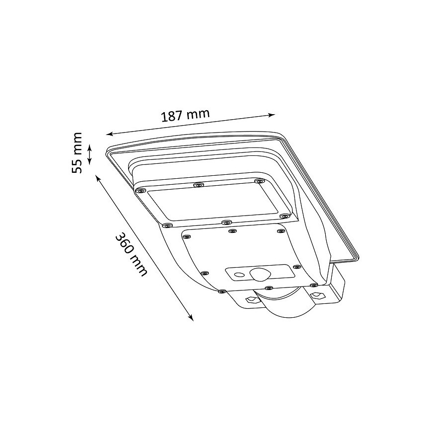 LED Solcellsgatulampa med sensor STREET LED/3W/3,2V 5000 mAh IP65 + fjärrkontroll