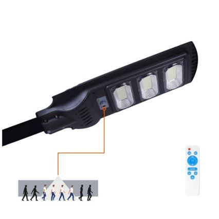 LED Dimmerbar gatulampor med solceller med rörelse- och skymningsgivare URBI LED/8W/3,2V 6500K IP54 10000 mAh + fjärrkontroll