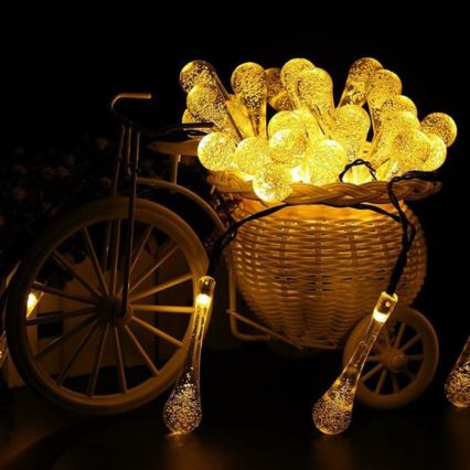 LED solcellsljusslinga med skymningssensor 20xLED/0,72W/1,2V 600 mAh 4,7m IP44