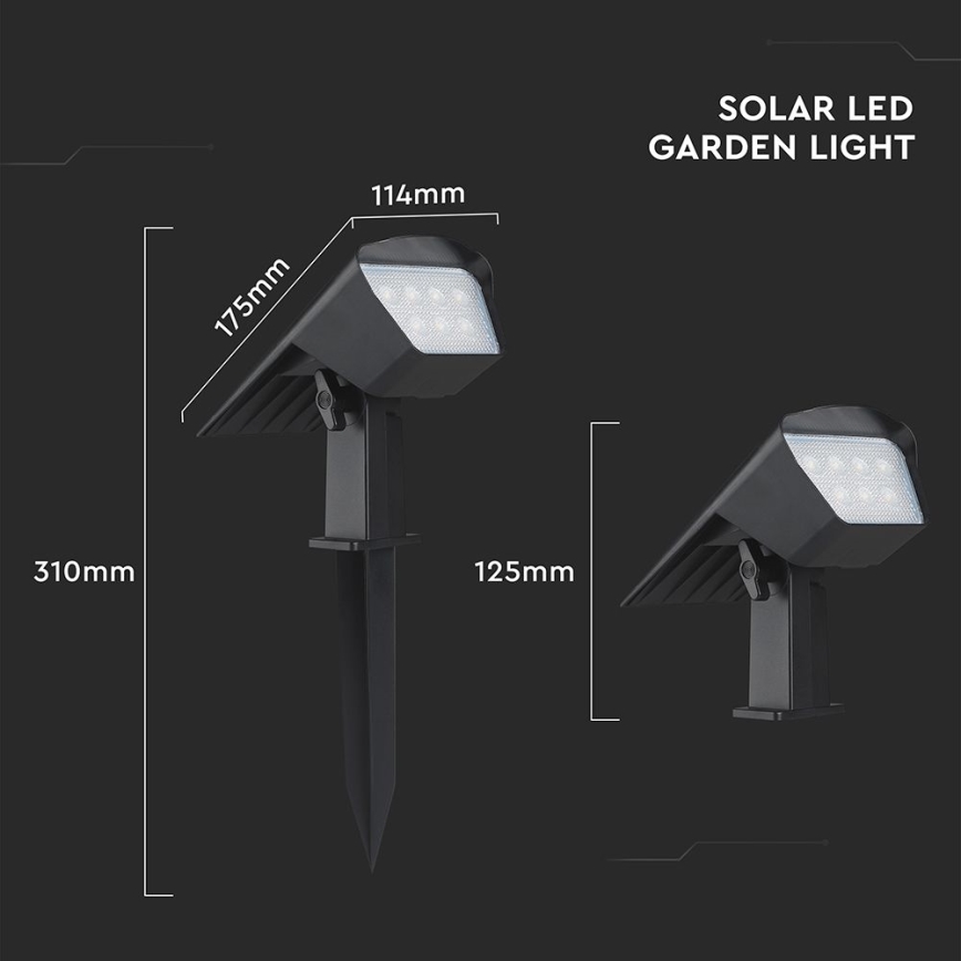 LED solcellslampa 2-i-1 LED/1,3W/3,7V 3000/4000/6400K IP65 1200 mAh