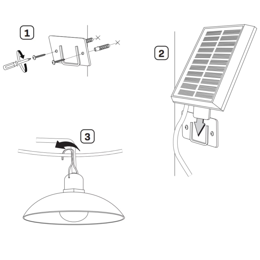 LED solcellslampa CELINA LED/1,8W/3,7V 2400 mAh IP44 + fjärrkontroll