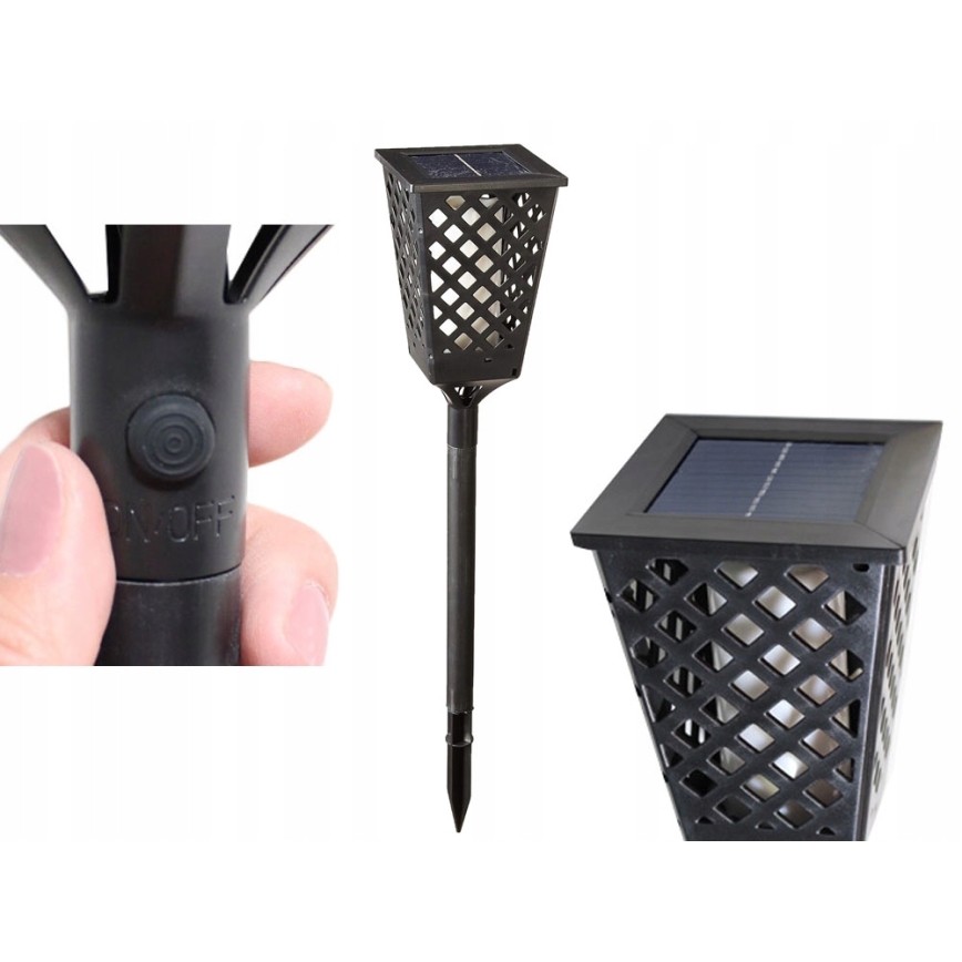 LED solcellslampa LED/0,6W/5,5V IP65 107 cm svart