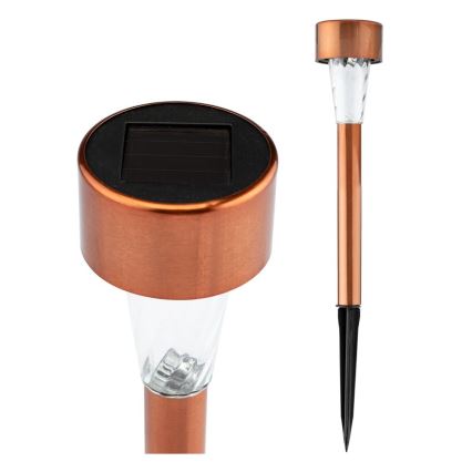 LED solcellslampa LED/2V 40 mAh IP44 koppar