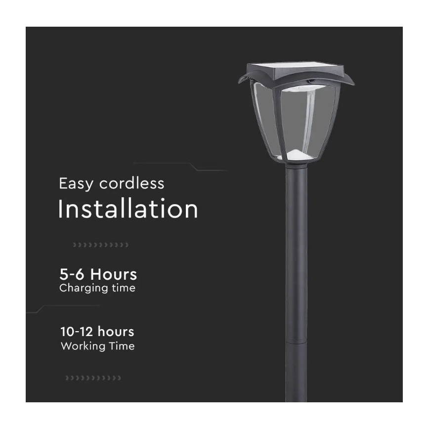 LED Solcellslampa LED/2W/230V 93 cm 3000/6000K IP65