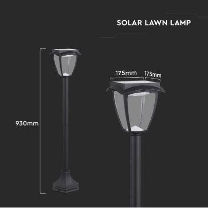 LED Solcellslampa LED/2W/230V 93 cm 3000/6000K IP65