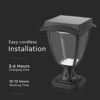 LED solcellslampa LED/2W/3,7V 3000/6000K IP65