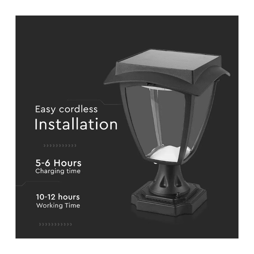 LED solcellslampa LED/2W/3,7V 3000/6000K IP65