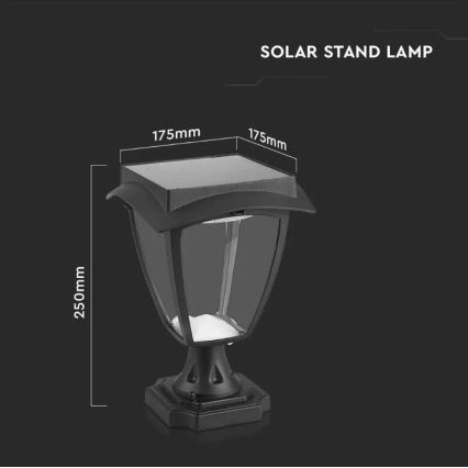 LED solcellslampa LED/2W/3,7V 3000/6000K IP65