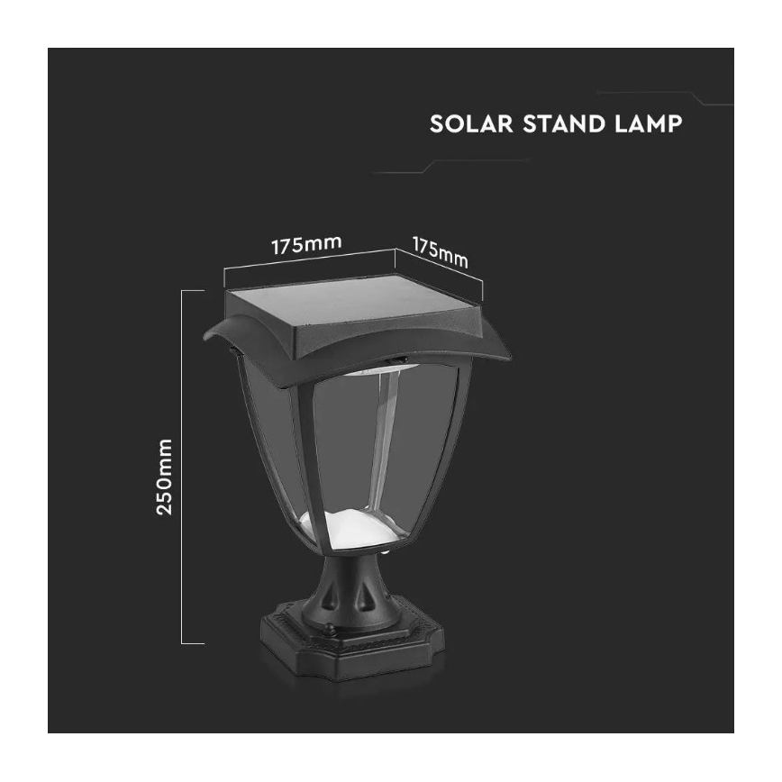 LED solcellslampa LED/2W/3,7V 3000/6000K IP65