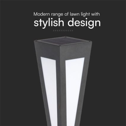 LED solcellslampa LED/2W/3,7V IP65 3000K svart + fjärrkontroll