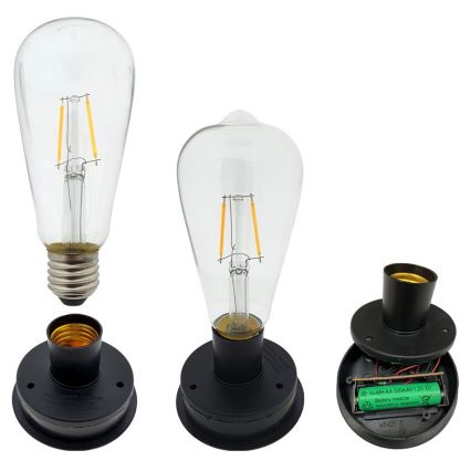 LED Solcellslampa  LORETA 1xE27/1,2V IP44