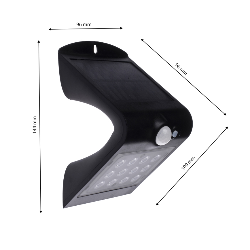 LED Solcellslampa med rörelse- och skymningssensor LED/1,5W/1200 mAh 3,7V IP65