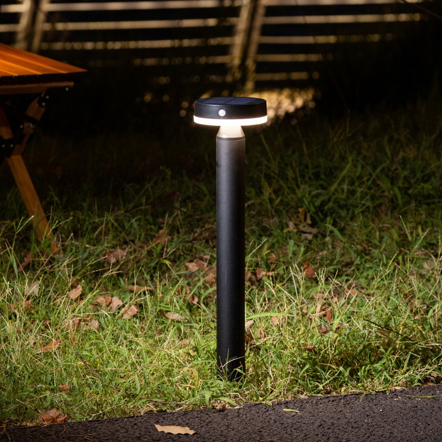 LED solcellslampa med sensor GWINEA LED/4,5W/3,7V 2000 mAh 50 cm IP44 svart