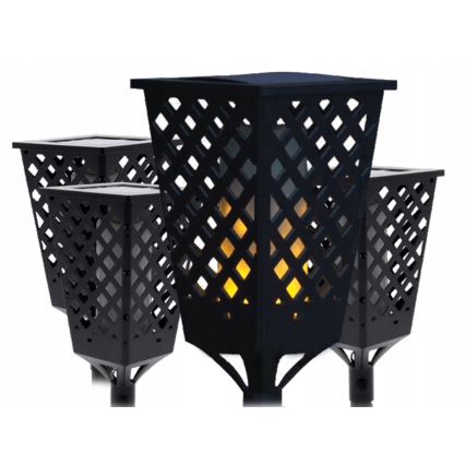 LED solcellslampa med sensor LED/0,6W/5,5V IP65 2000 mAh 107 cm svart