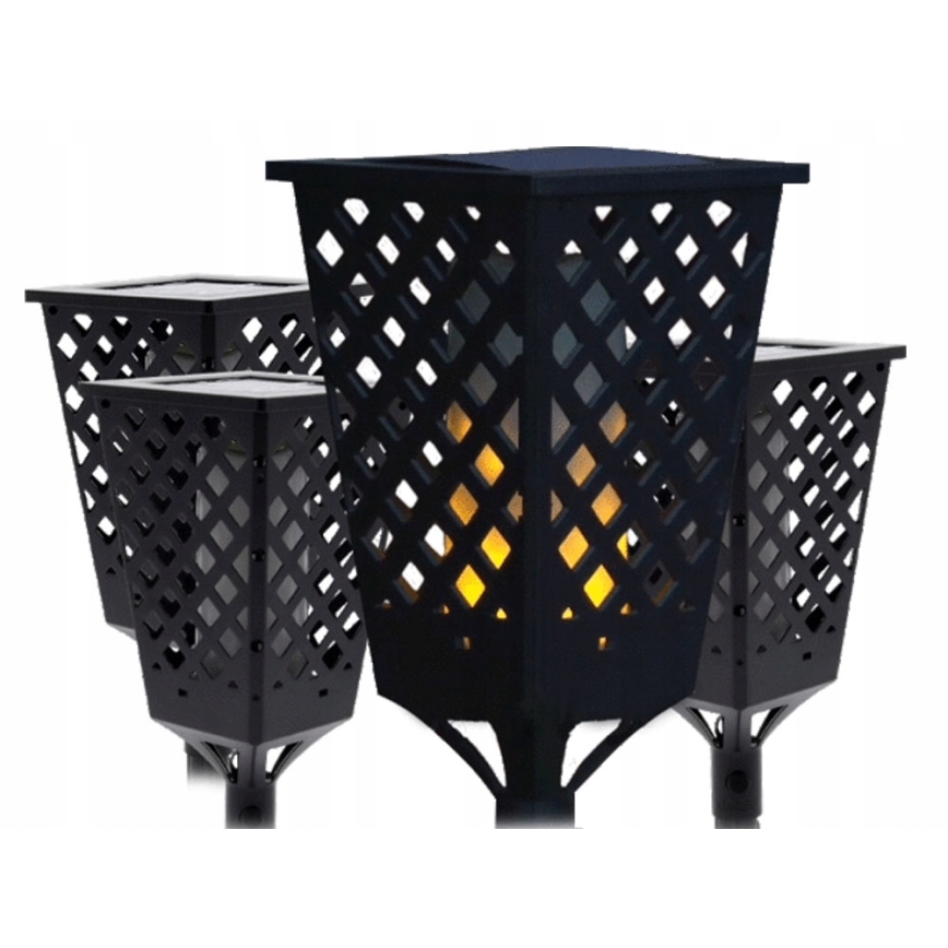 LED solcellslampa med sensor LED/0,6W/5,5V IP65 2000 mAh 107 cm svart