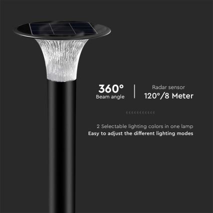 LED solcellslampa med sensor LED/15W/3,2V 4000K/6000K IP65
