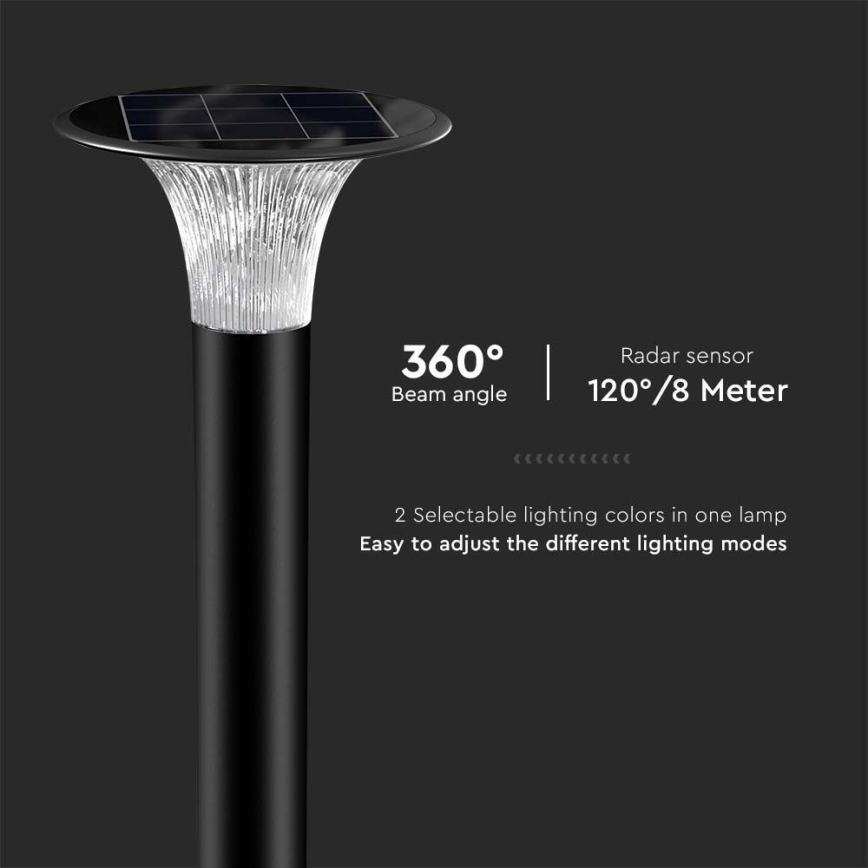 LED solcellslampa med sensor LED/15W/3,2V 4000K/6000K IP65