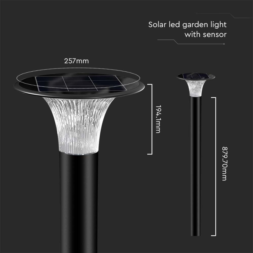 LED solcellslampa med sensor LED/15W/3,2V 4000K/6000K IP65