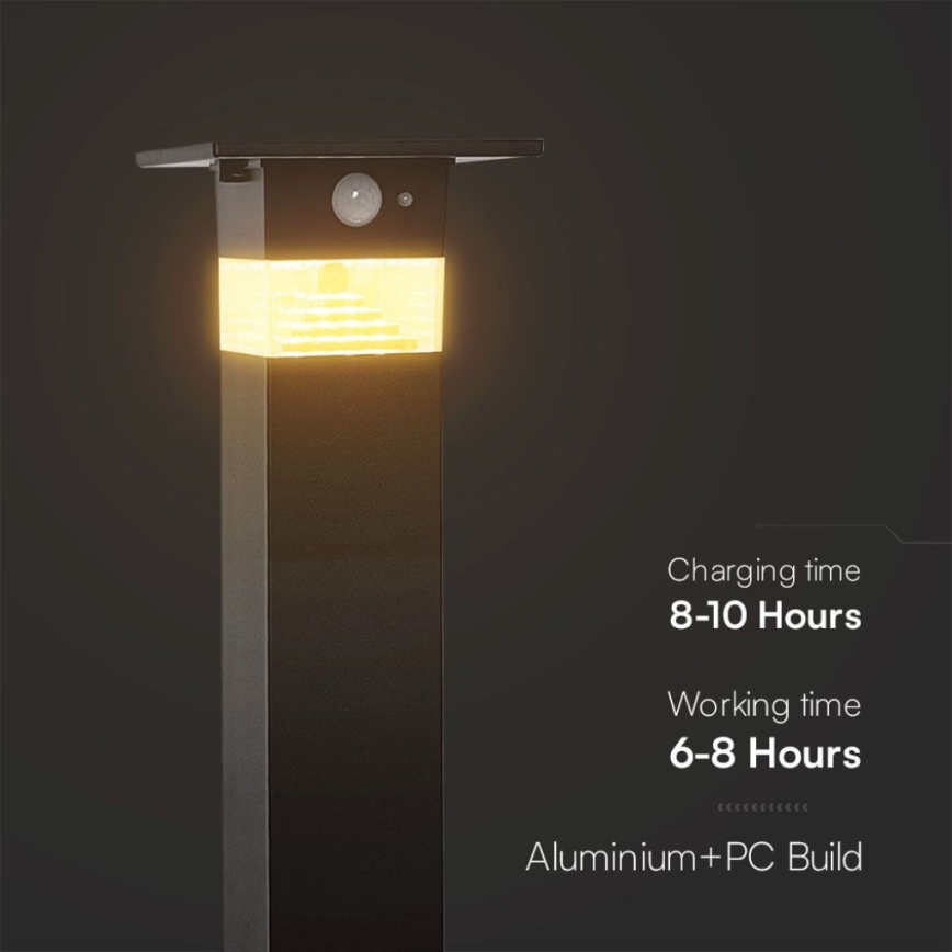 LED solcellslampa med sensor LED/2,5W/3,7V IP54 3000K