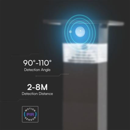 LED solcellslampa med sensor LED/2,5W/3,7V IP54 3000K