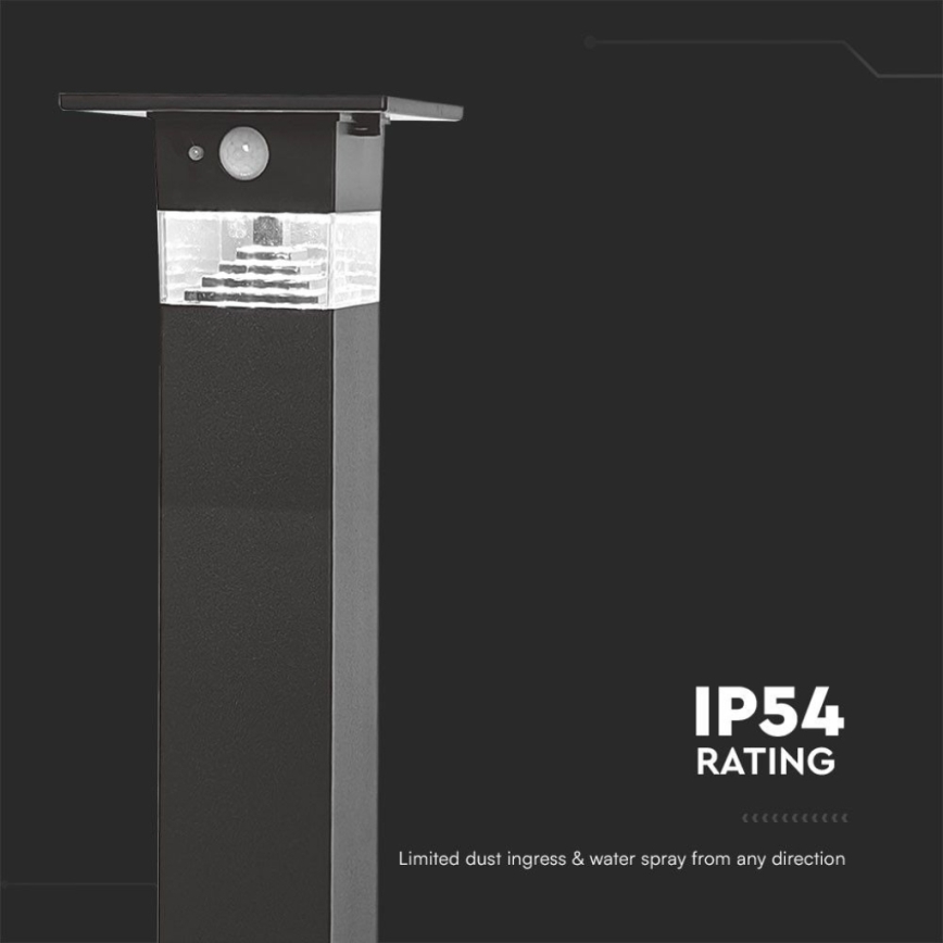 LED solcellslampa med sensor LED/2,5W/3,7V IP54 3000K