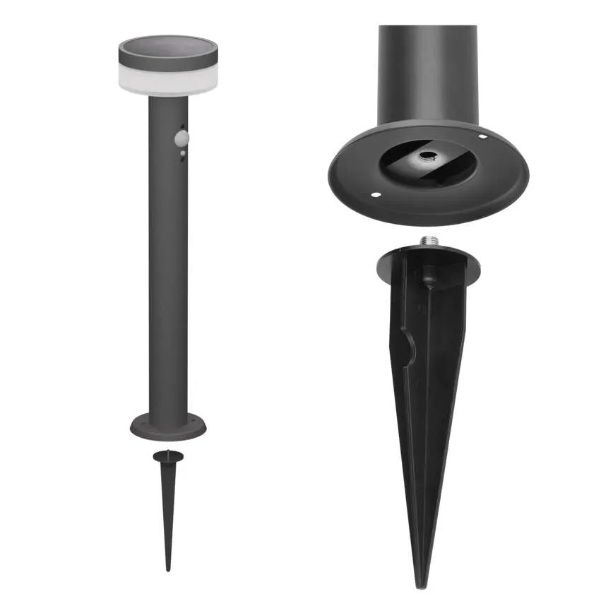 LED solcellslampa med sensor LED/2W/3,7V 1200 mAh IP44 80 cm