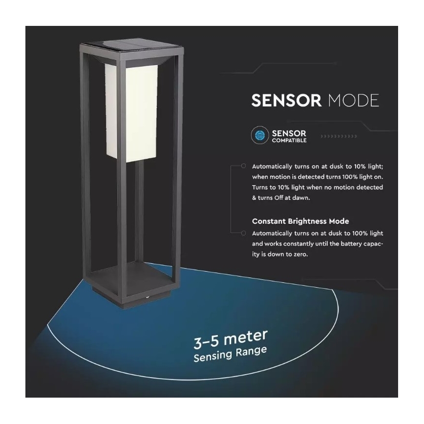 LED Solcellslampa med sensor SAMSUNG CHIP LED/2W/3,7V IP65