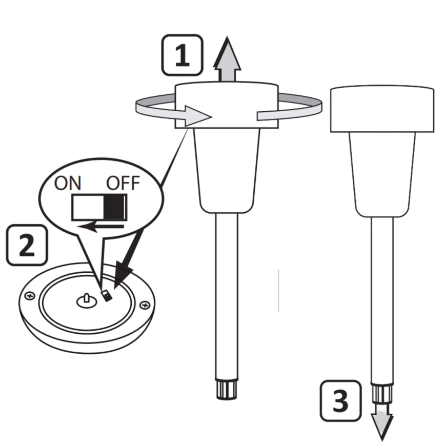 LED solcellslampa STIK LED/1,2V IP44