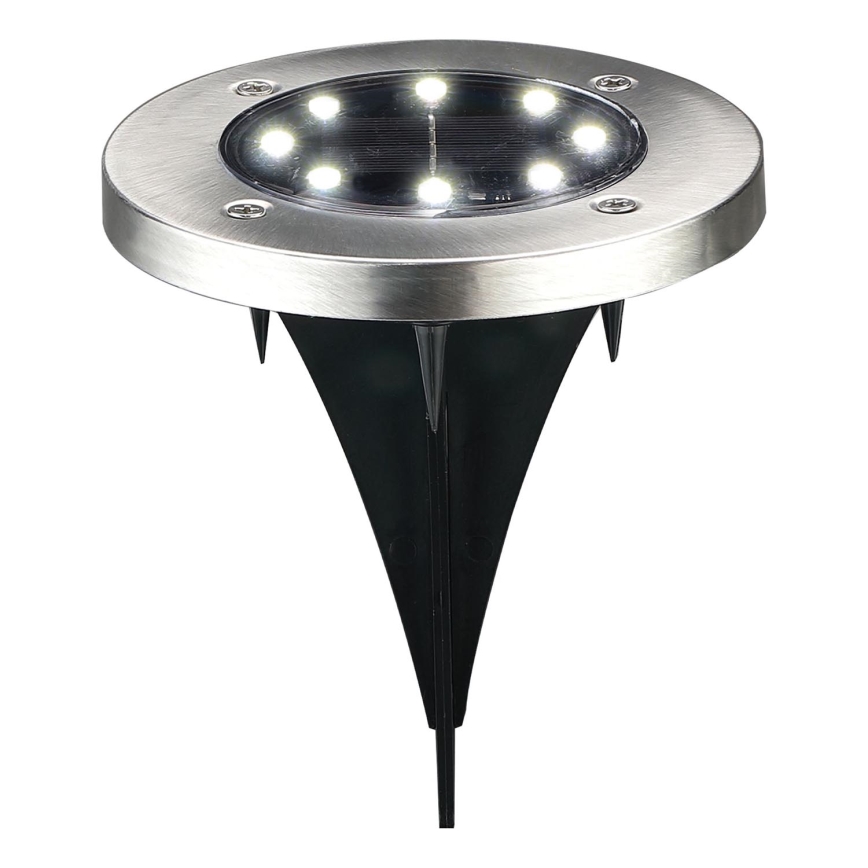 LED Solcellslampa till uppfart SOLLY LED/1,2V 6500K diameter 11,5 cm 300 mAh IP44 matt krom