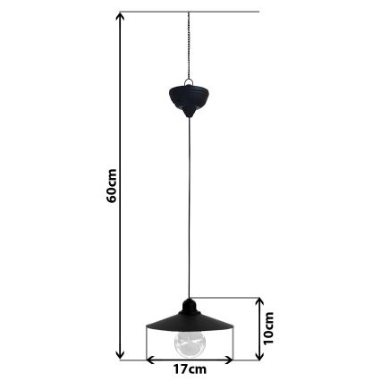 LED solcellsljuskrona på snöre DINA 1,2V 200 mAh IP44