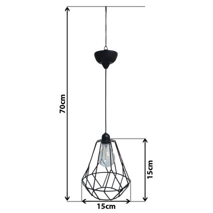 LED solcellsljuskrona på snöre KATTY 1,2V 300 mAh IP44