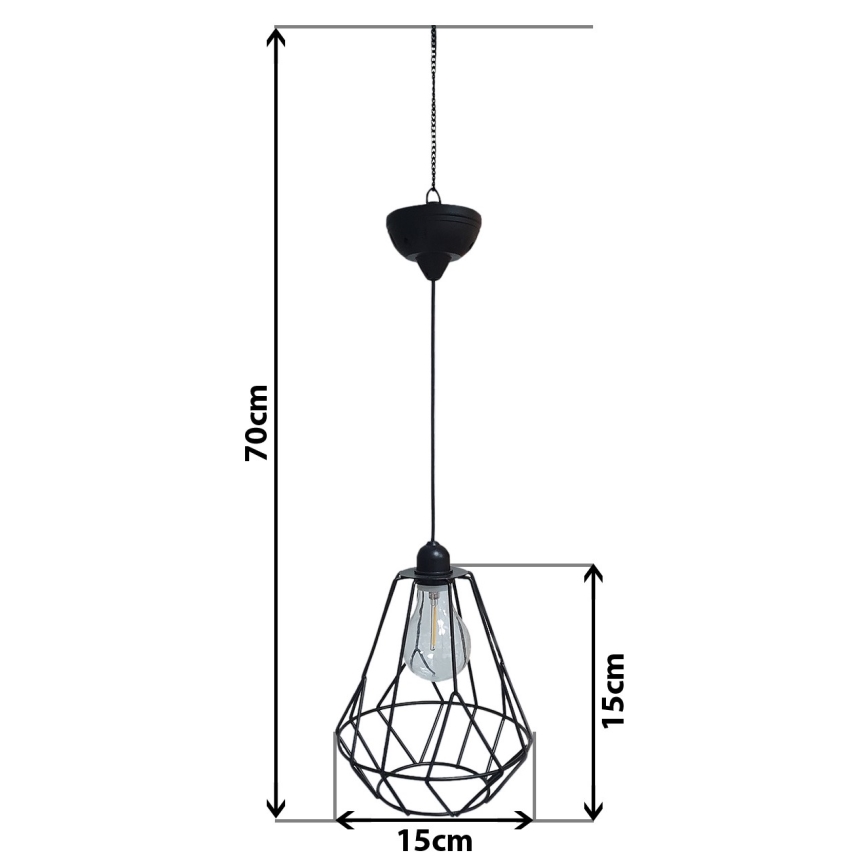 LED solcellsljuskrona på snöre KATTY 1,2V 300 mAh IP44