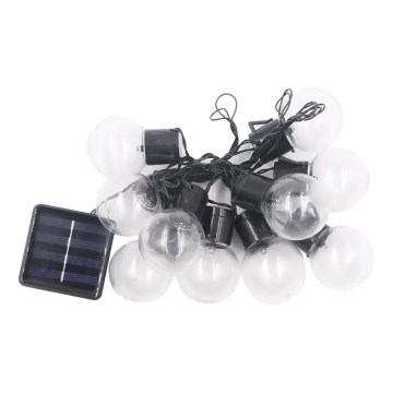 LED solcellsljusslinga 10xLED/0,12W/1,2V 1xAA IP44 6000K