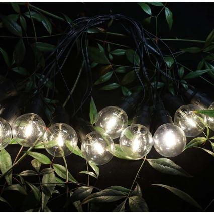 LED solcellsljusslinga 10xLED/0,5/4,5V 12 m 3000K IP44 + fjärrkontroll